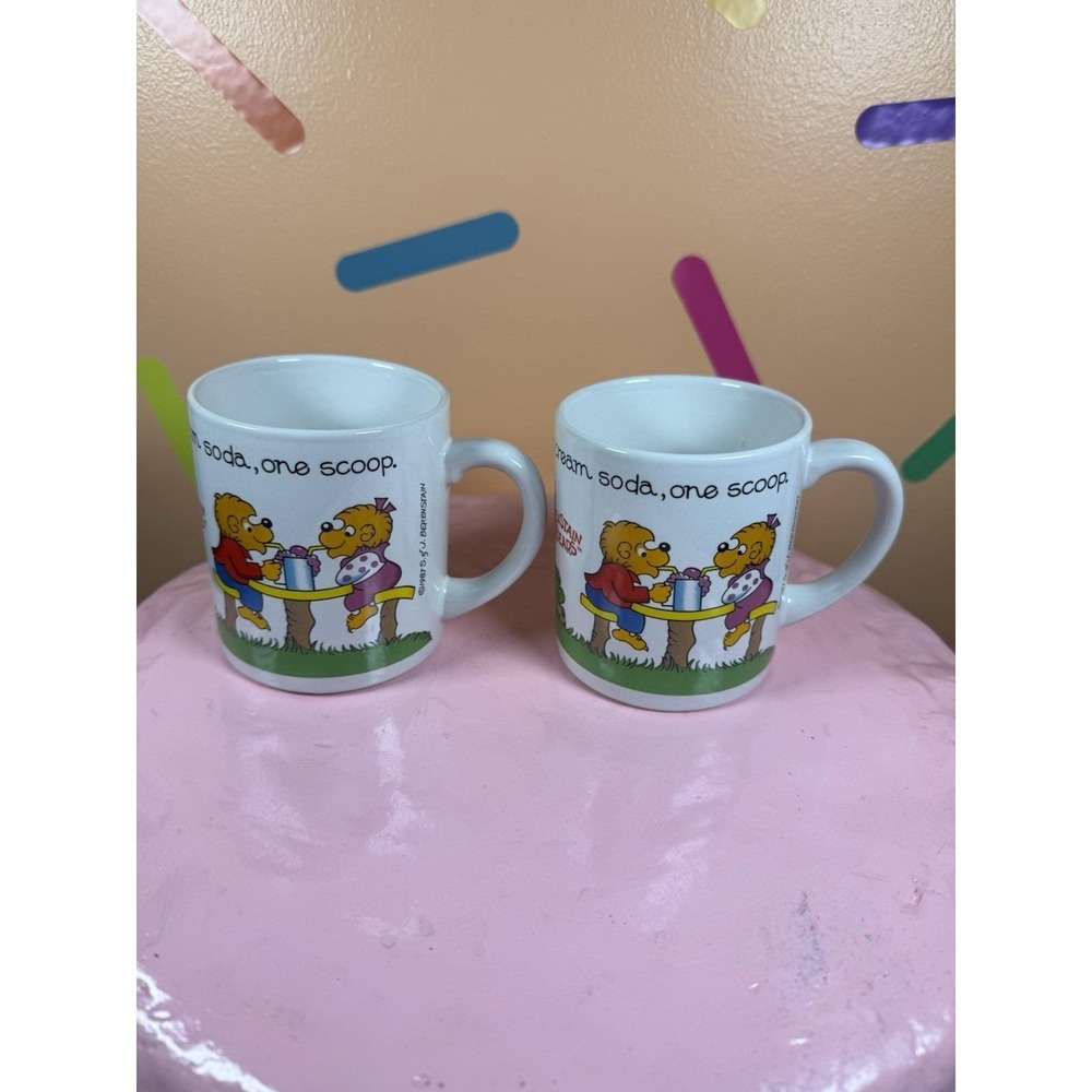 The Berenstain Bears Coffee Milk Cup Mugs Vintage 1987 Princess House Berenstain - Picture 2 of 10